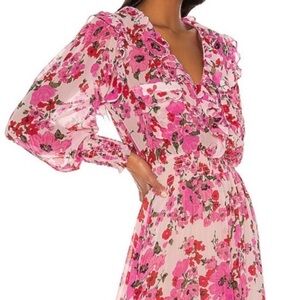 Misa Los Angeles pink chiffon dress - size L